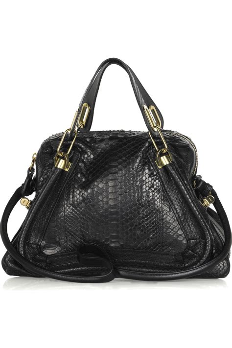 chloe black python bag